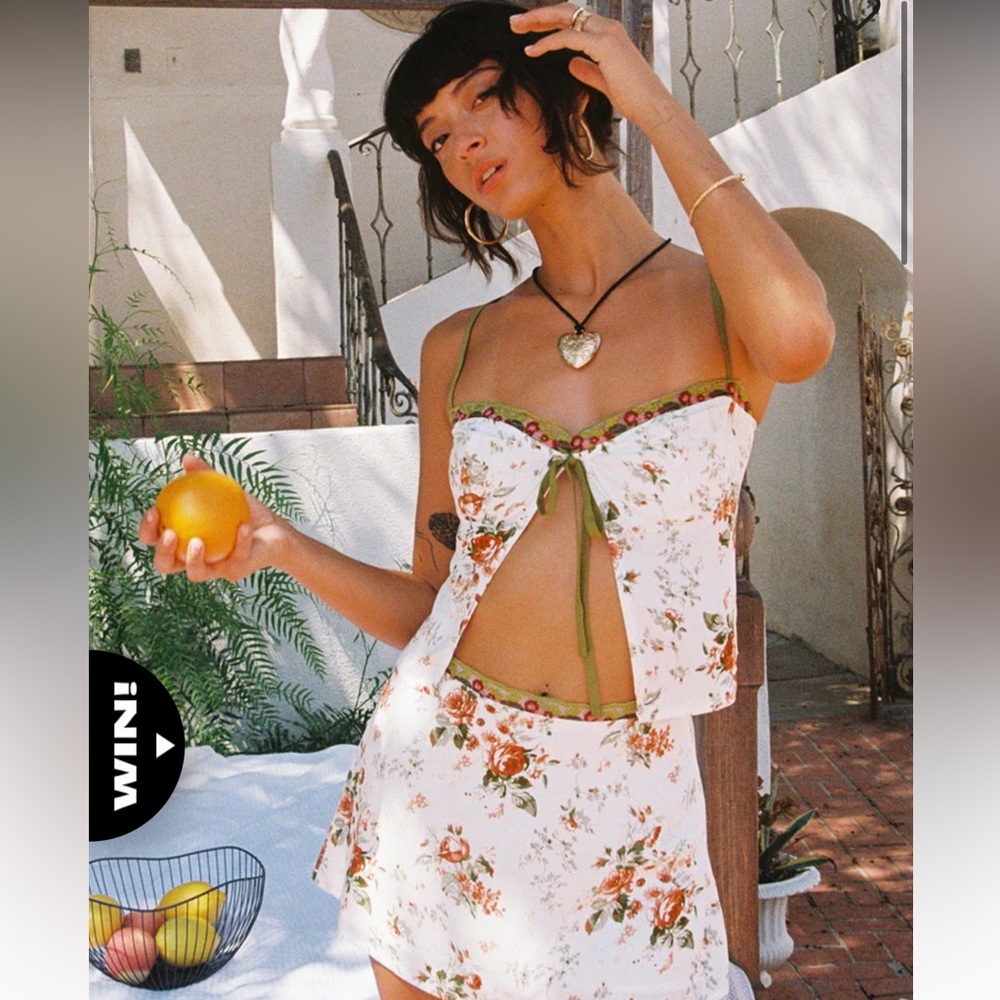 Princess Polly RINGA ROSEY Set Skirt and Top NWT